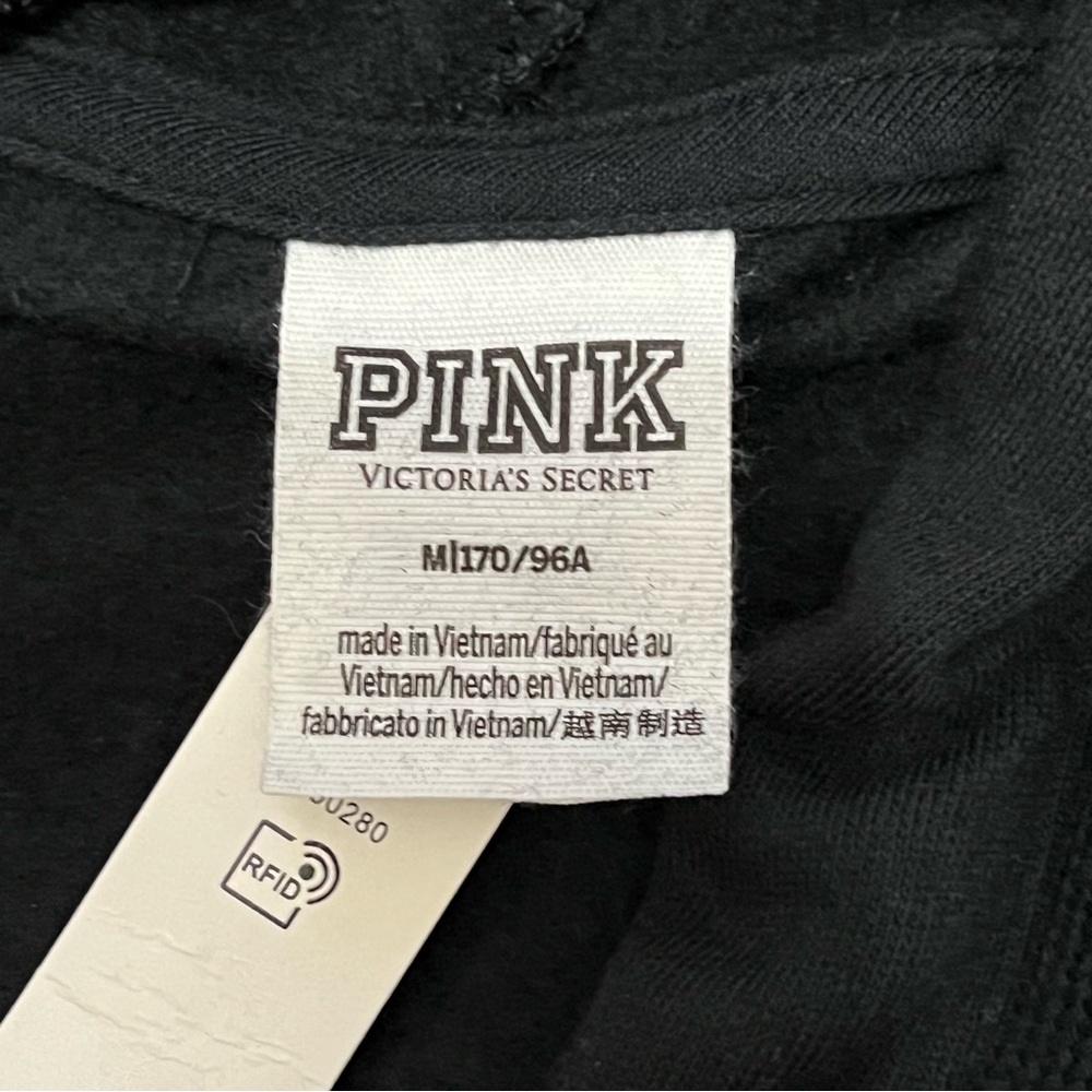 NWT Pink Victoria’s Secret Black Love Pink University Hoodie Oversized - Picture 7 of 9